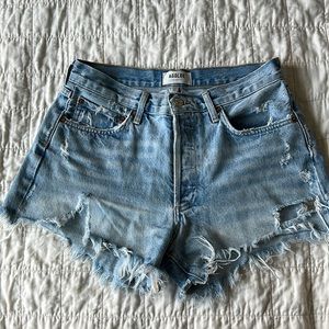 Agolde Parker Vintage Cut Off Short Denim Shorts 27